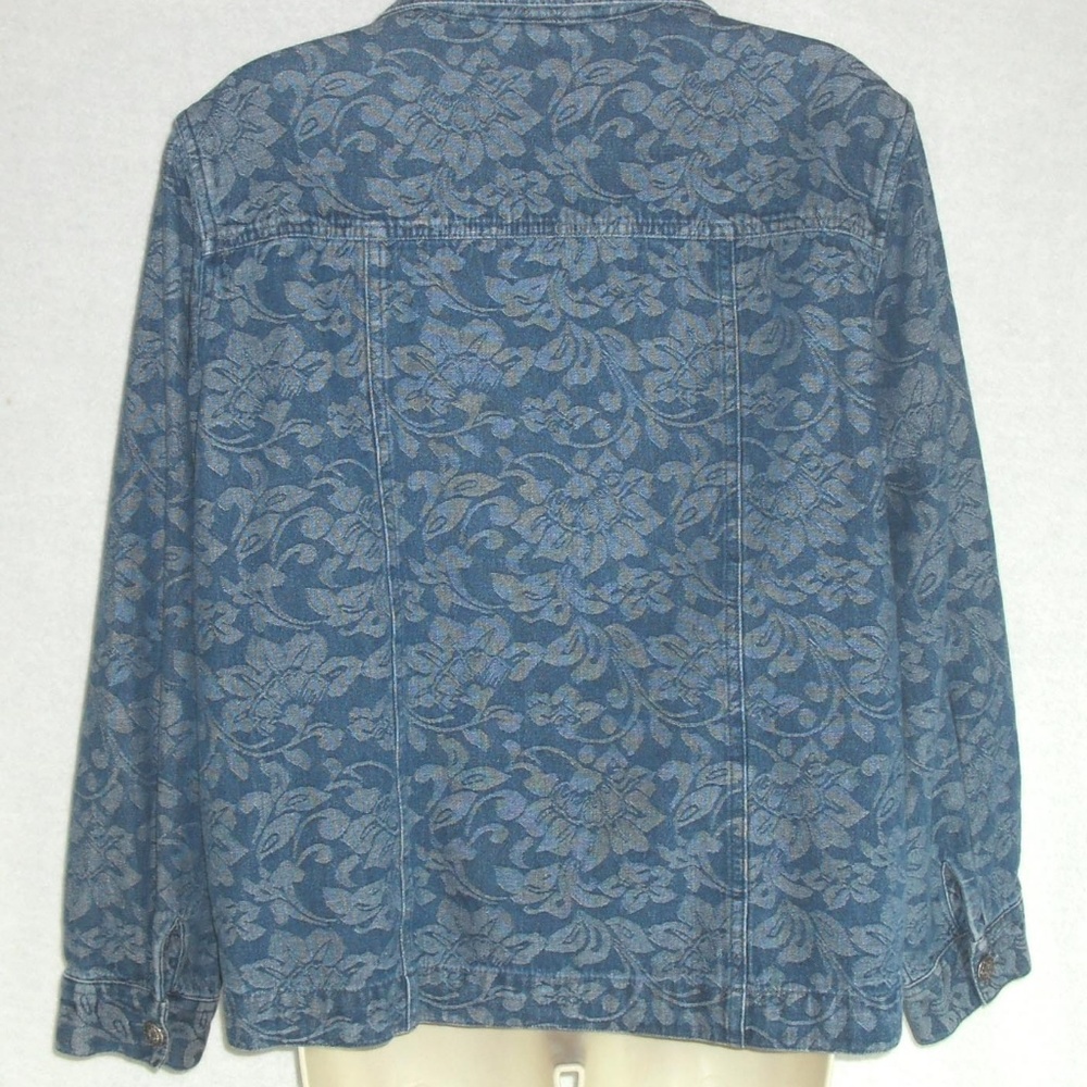 ALLISON DALEY jean jacket Cotton Denim Floral - Picture 3 of 4